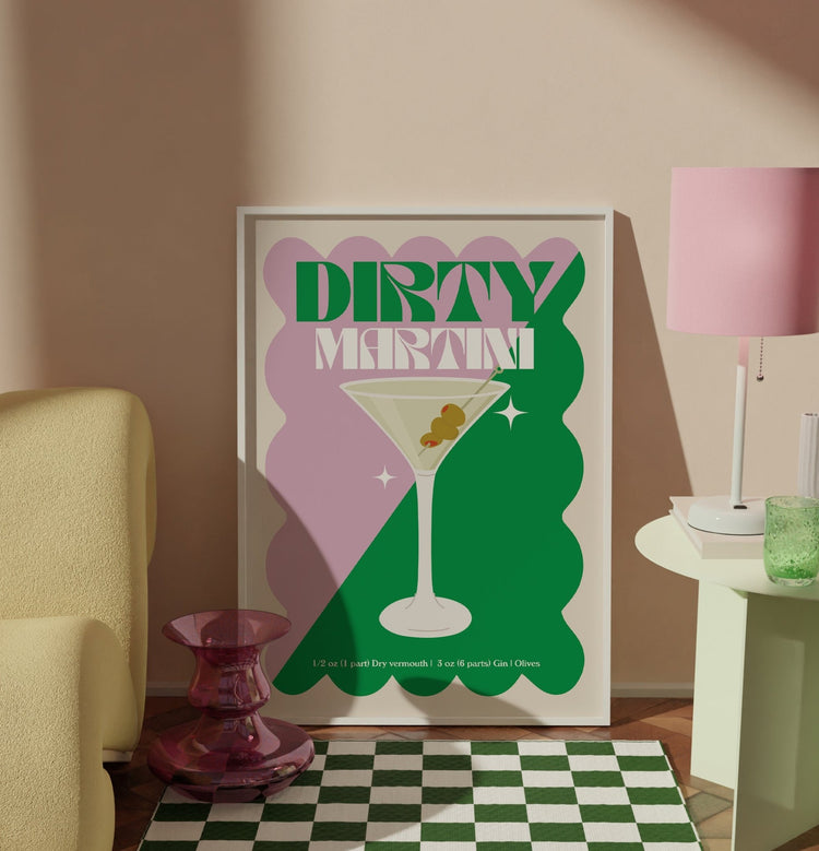 Dirty Martini Cocktail Wall Print