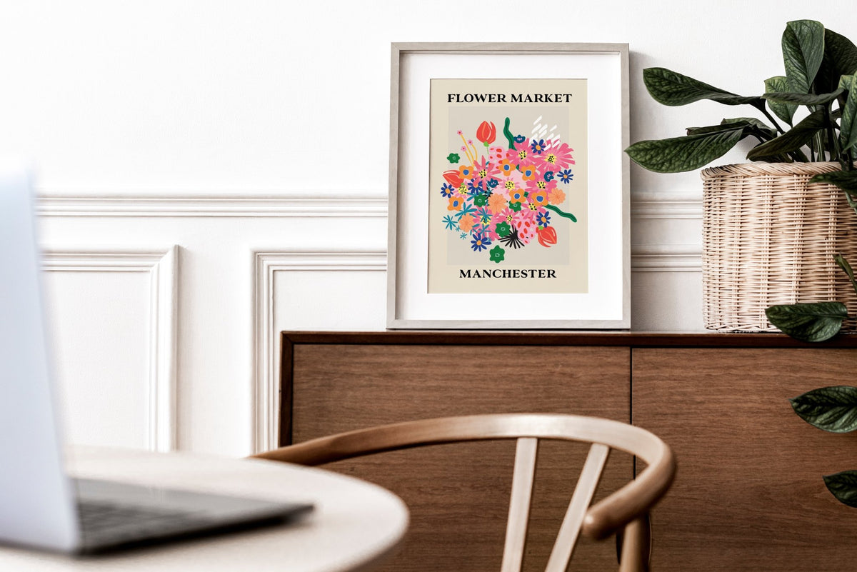 Flower Market Manchester Print Art