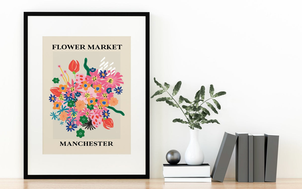 Flower Market Manchester Wall Poster