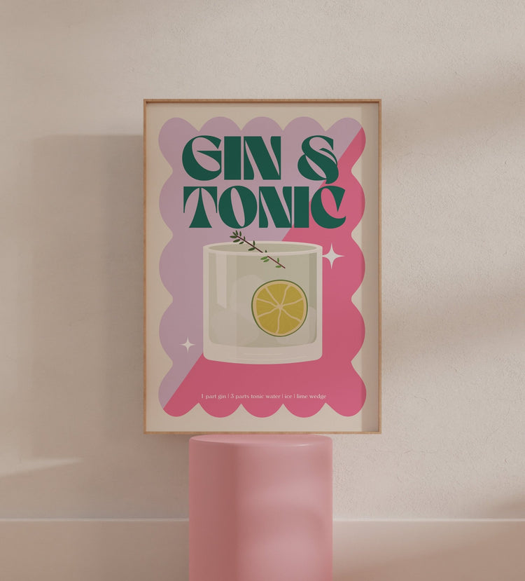 Gin & Tonic Cocktail Wall Art