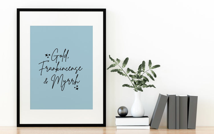Gold, Frankincense and Myrrh Wall Art for Christmas