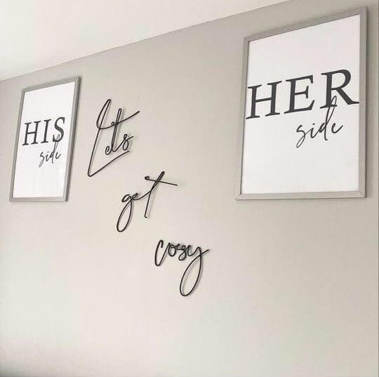 'His Side Her Side' Over The Bed Print Set