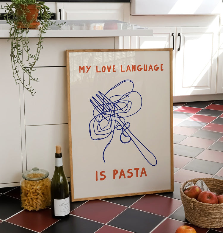 Love Language Pasta Art Poster