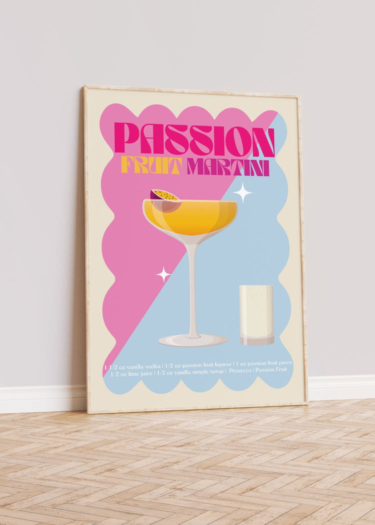 Passion Fruit Martini Cocktail Poster