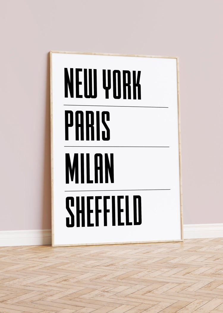 Personalised Home Town Hall Wall Décor