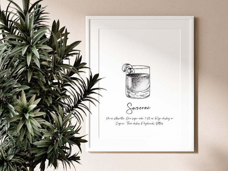 Sazerac Cocktail Wall Print