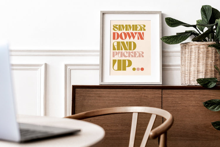 Simmer Down and Pucker Up Arctic Monkeys Inspired Typography Poster