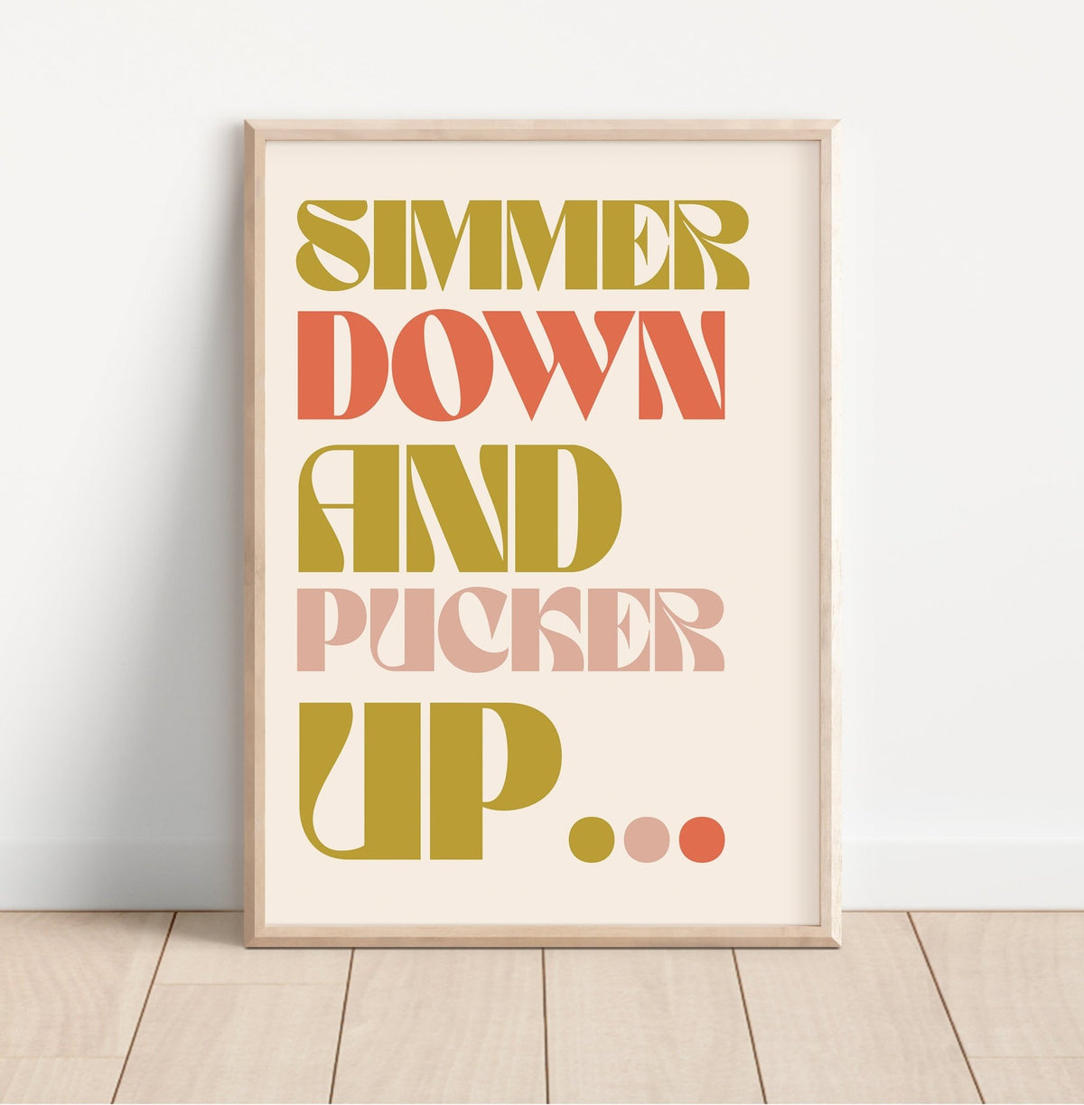 Simmer Down and Pucker Up Arctic Monkeys Inspired Typography Print