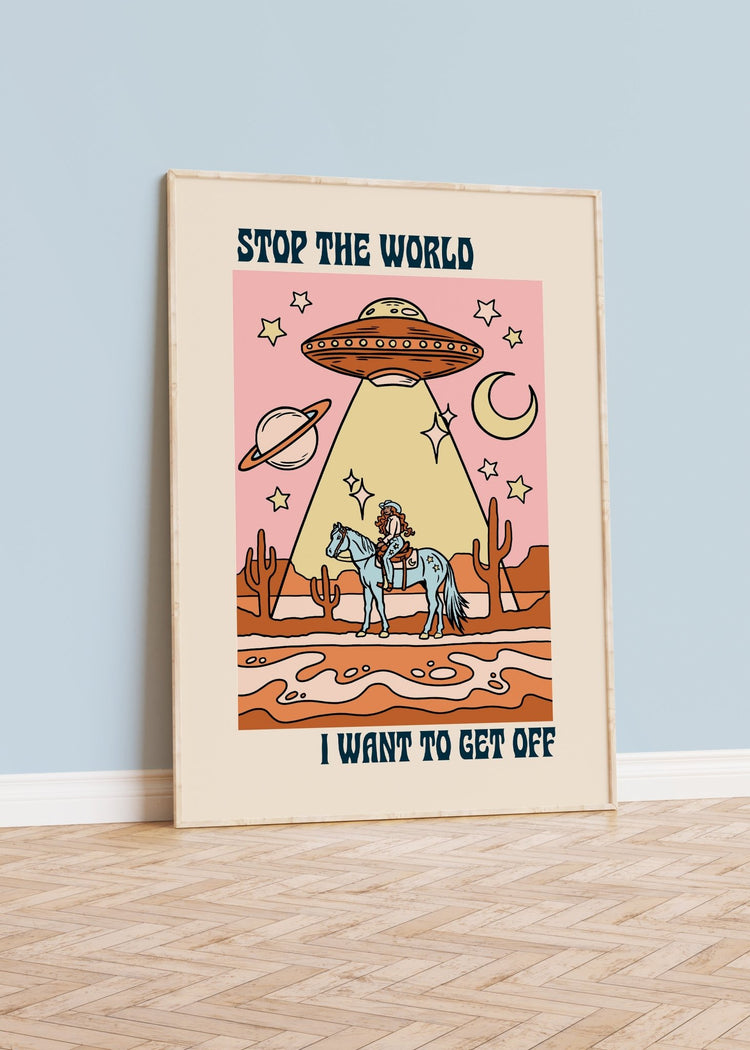 Stop The World Cowgirl Poster