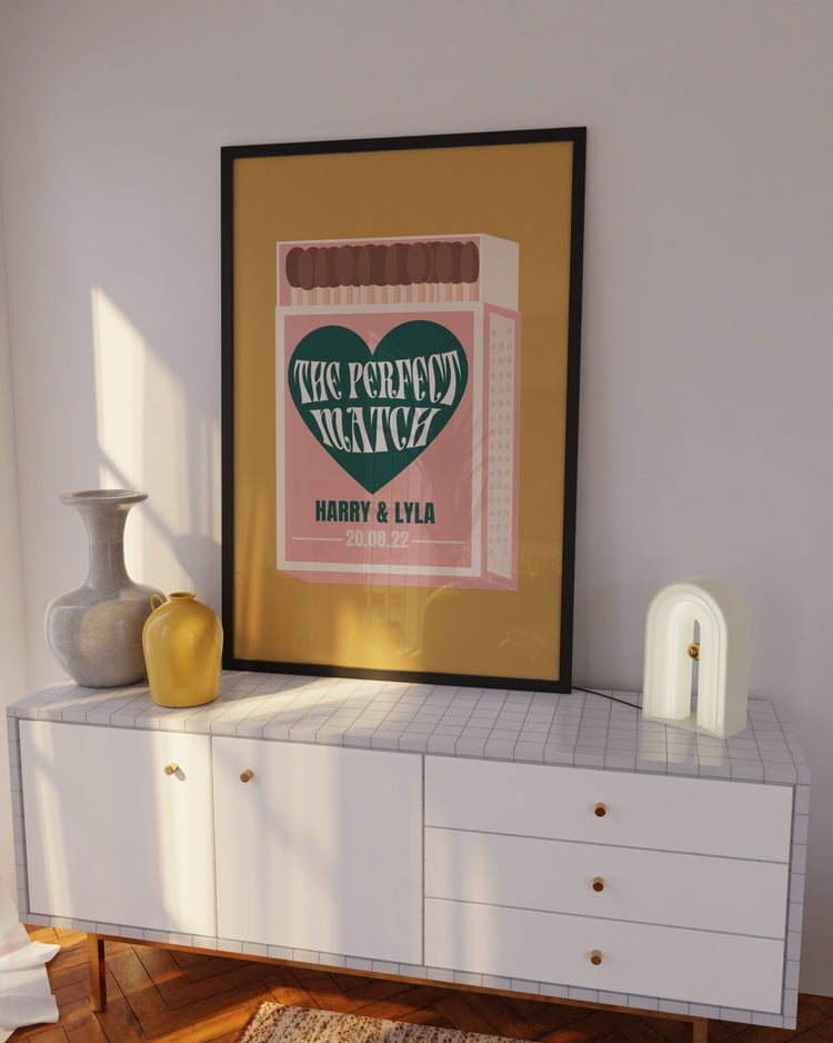 The Perfect Match Personalised Wedding Print