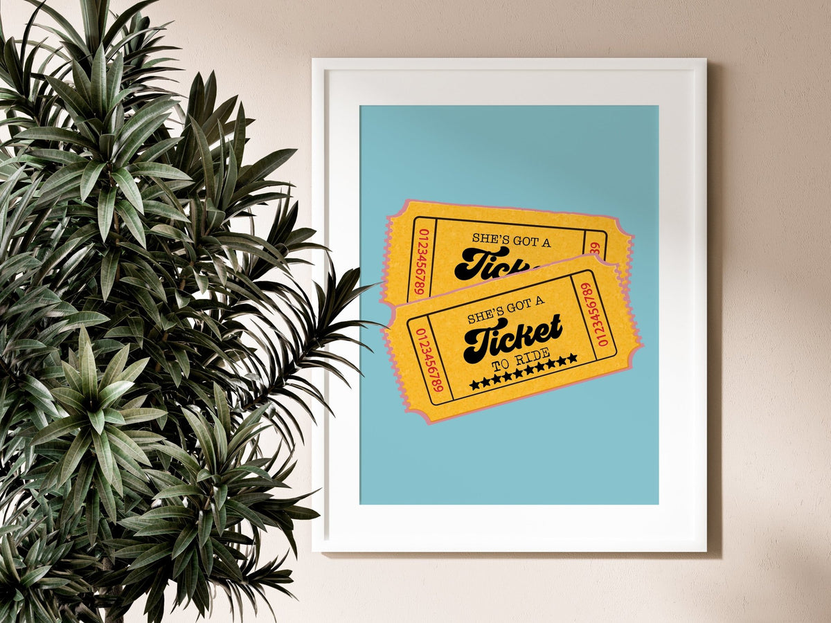 Beatles Print- Ticket To Ride