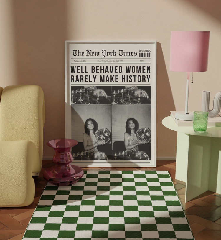 B&W Well Behaved Women Quote Retro Kitchen Art