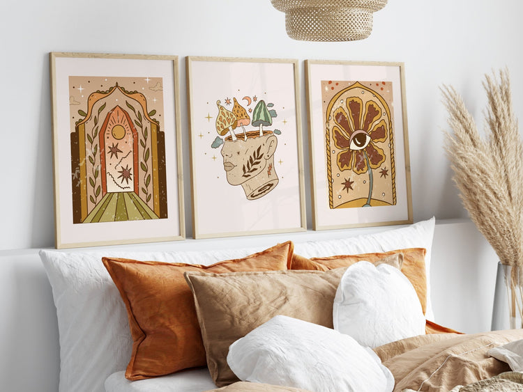 Retro Wall Art Set of 3 Wall Prints