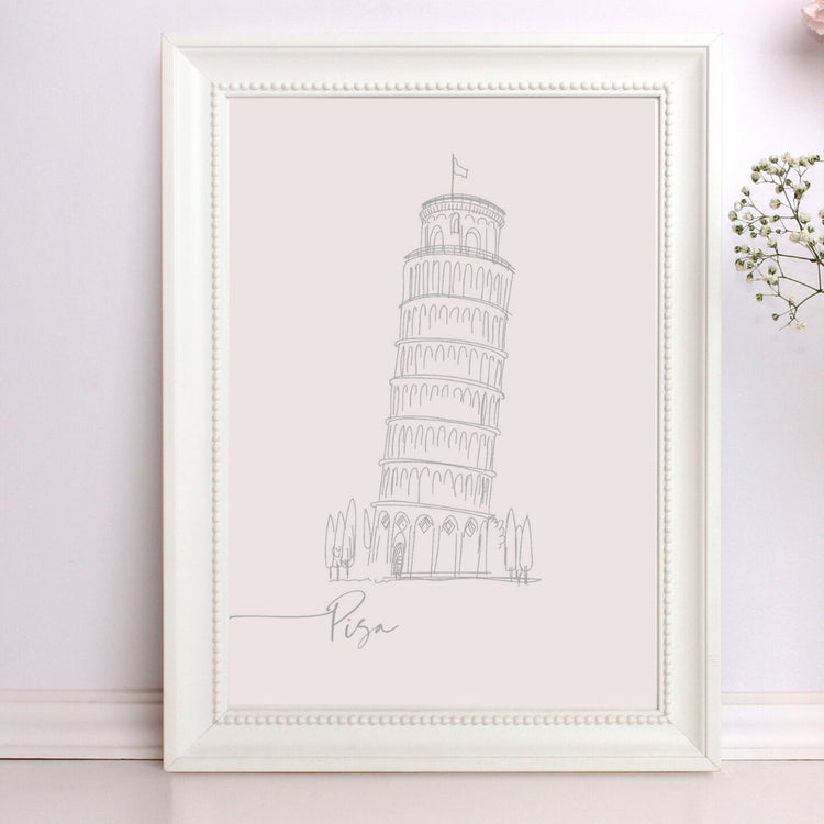 Leaning Tower of Pisa Illustration