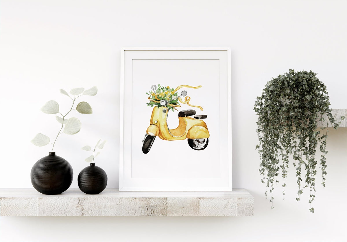 Scooter Illustration Print