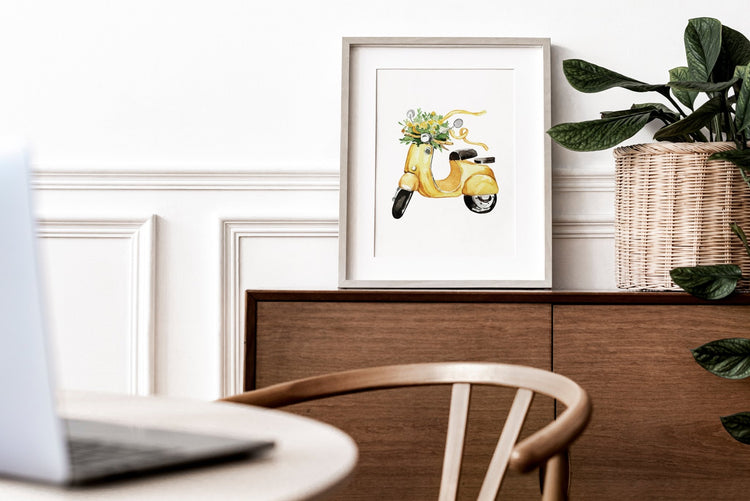 Scooter Illustration Print