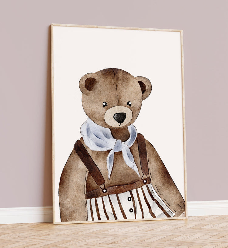 Vintage 3 Bears Nursery Print Set of 3