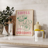 Coffee & Croissants Modern Kitchen Wall Art