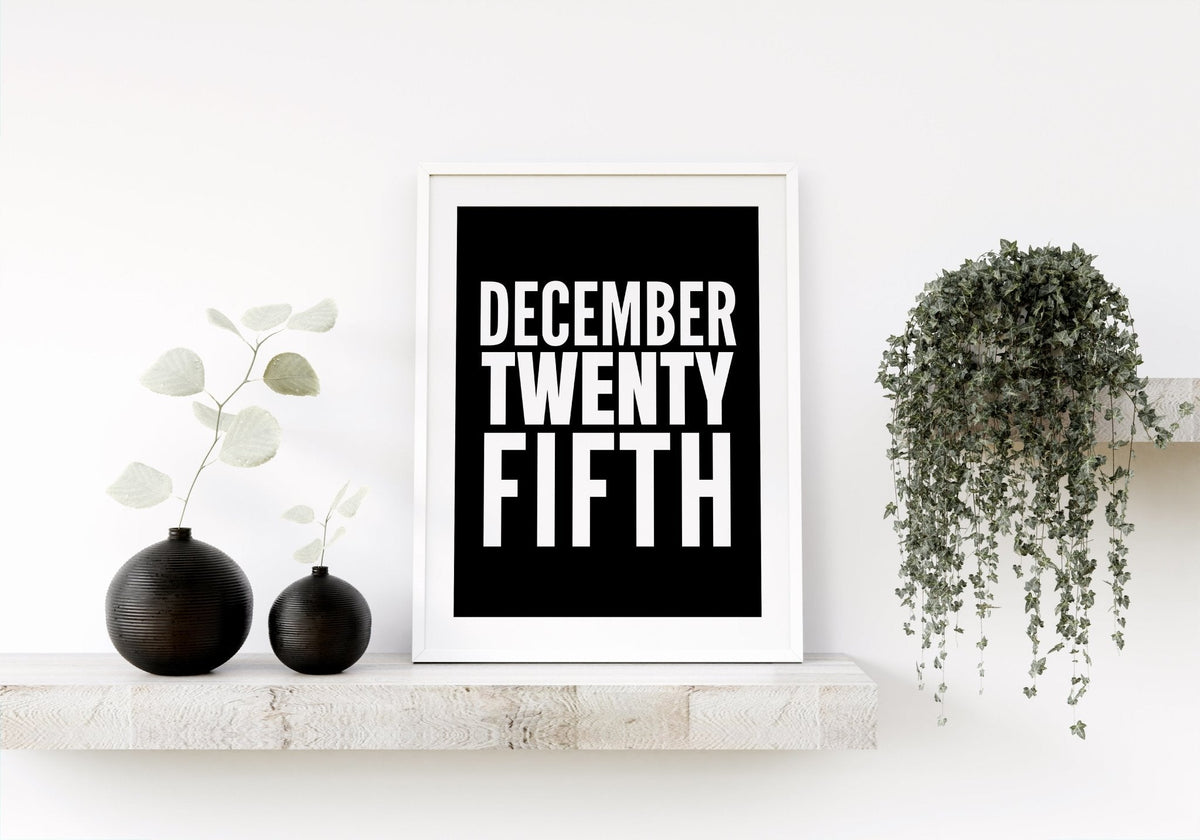 December Twenty Fifth Christmas Poster