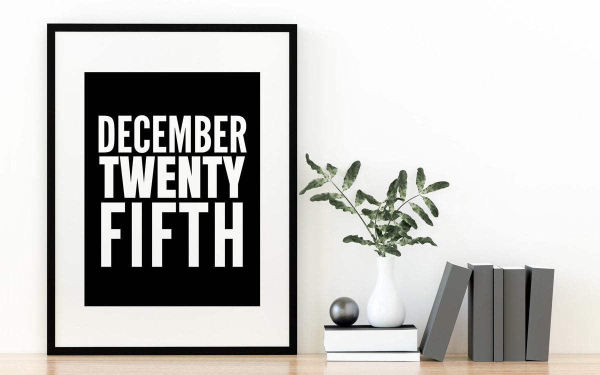 December Twenty Fifth Christmas Wall Art