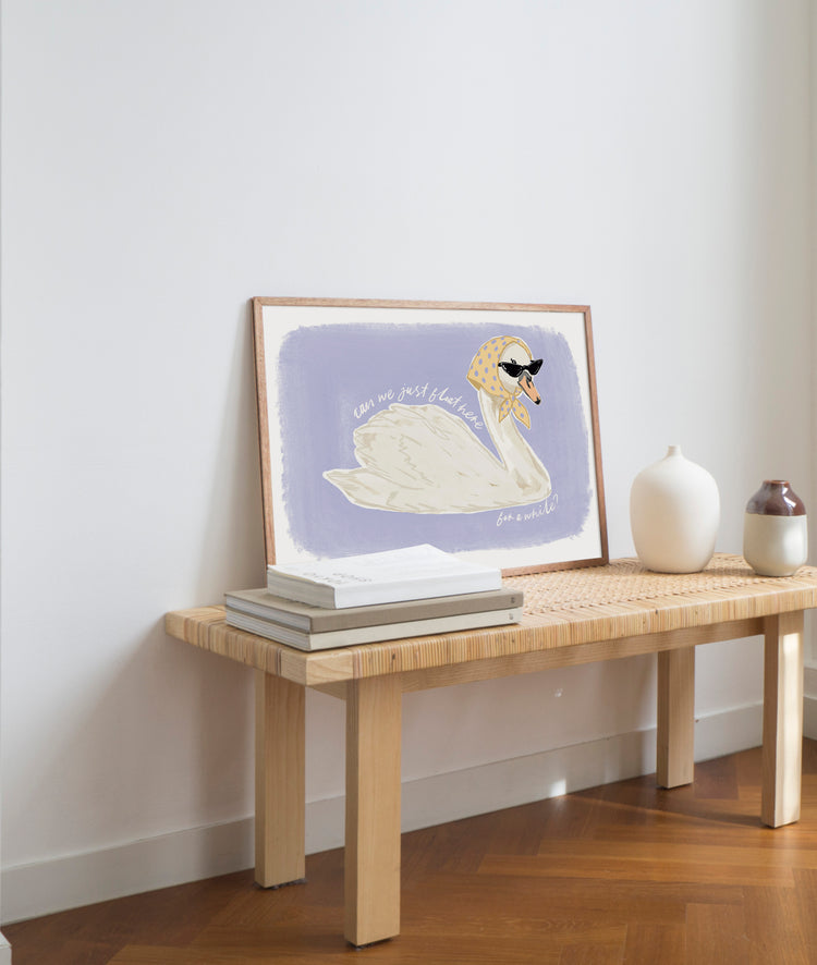Can We Just Float Here Swan Print