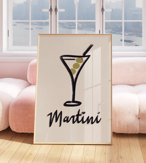 Minimalist Martini Wall Print