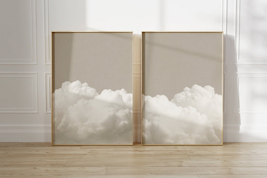 Over the Bed Cloud Wall Art Set of 2 Prints