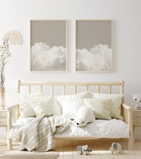 Over the Bed Cloud Wall Art Set of 2 Wall Posters