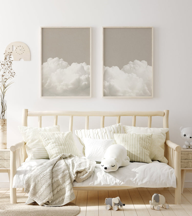 Over the Bed Cloud Wall Art Set of 2 Wall Posters