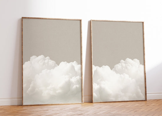 Over the Bed Cloud Wall Art Set of 2 Wall Prints