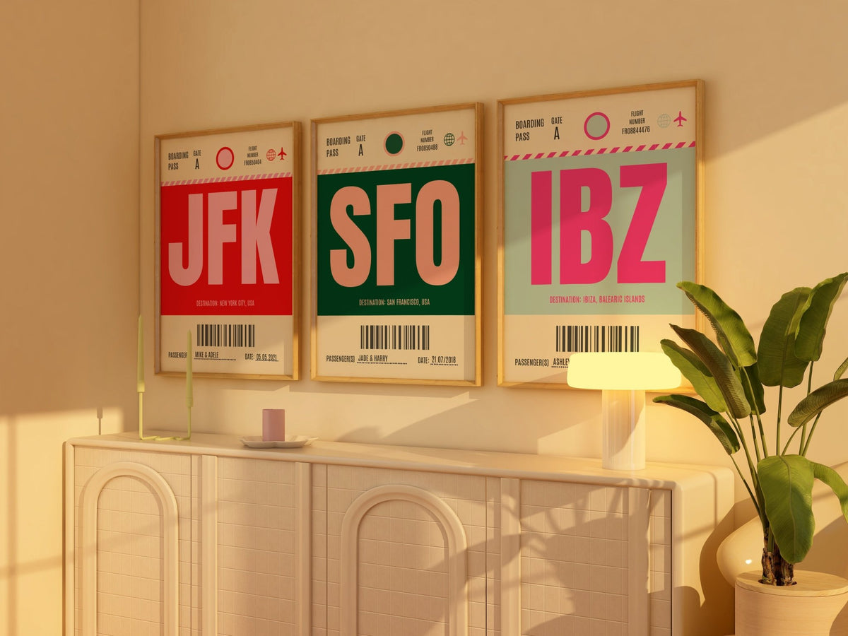 Personalised Luggage Tag Location Prints