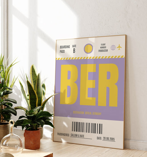 Personalised Luggage Tag Location Wall Art