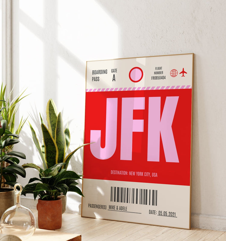 Personalised Luggage Tag Location Wall Print