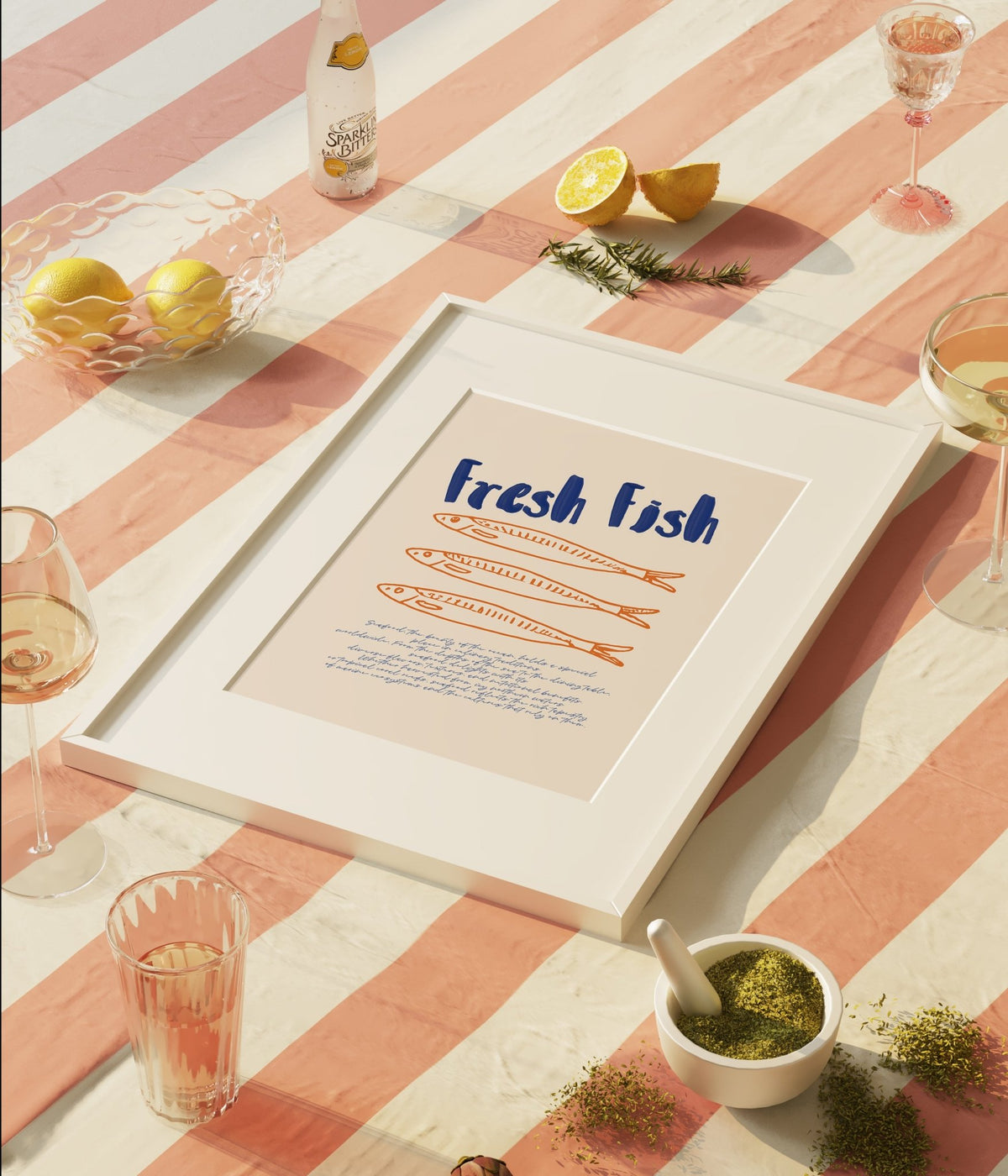 Retro Fresh Fish Seafood Poster
