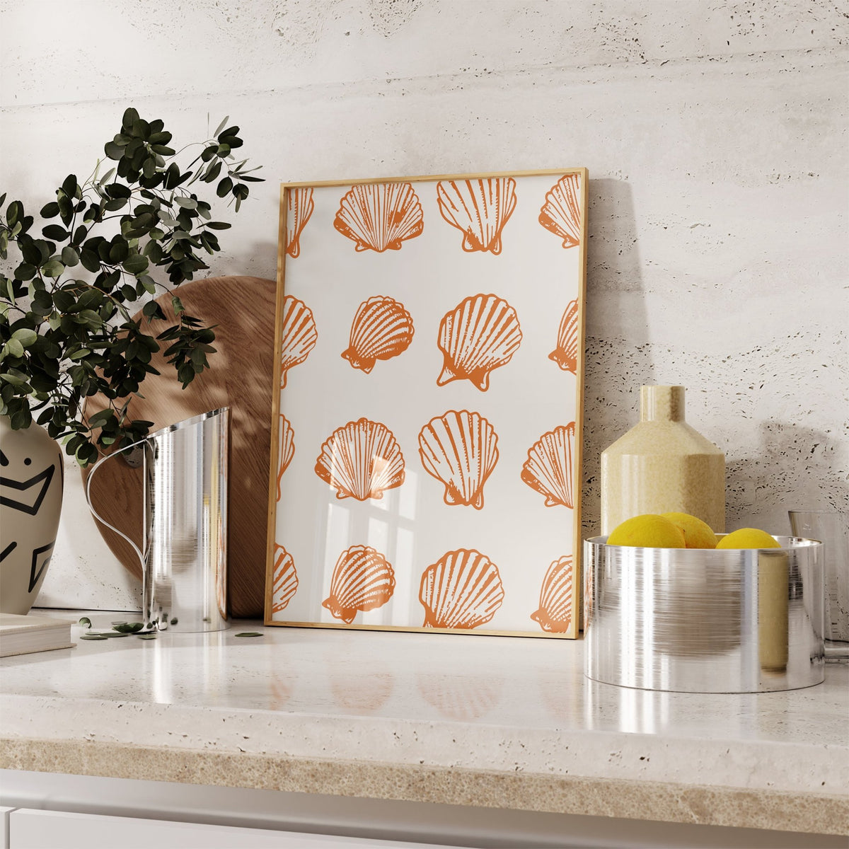 Seashells Orange Poster