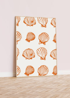 Seashells Orange Wall Art
