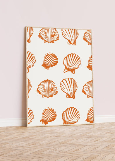 Seashells Orange Wall Art