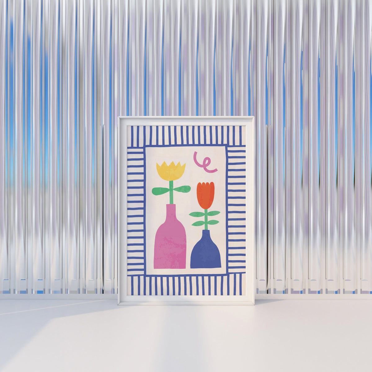 Abstract Flower Vases Print