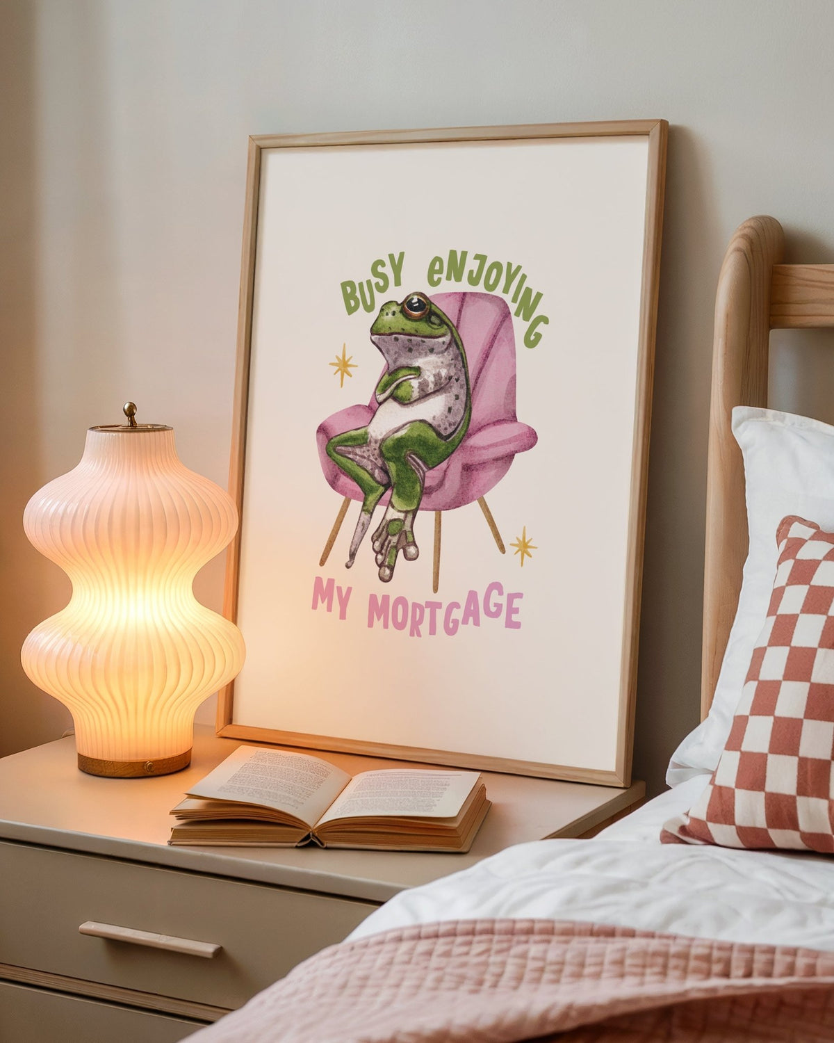 Busy Enjoying my Mortgage Frog Print
