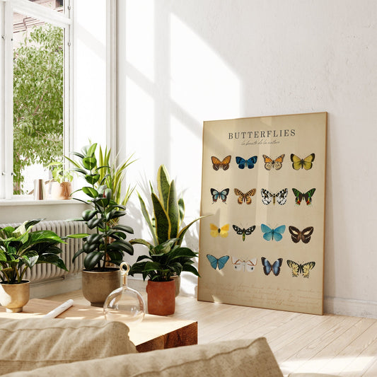 Butterflies Vintage Print