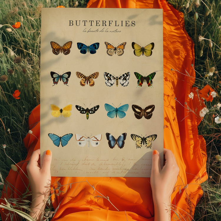 Butterflies Vintage Print