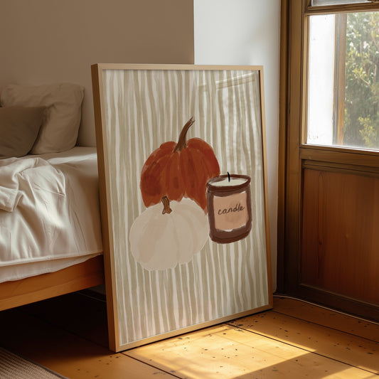 Candles & Pumpkins Autumn Print