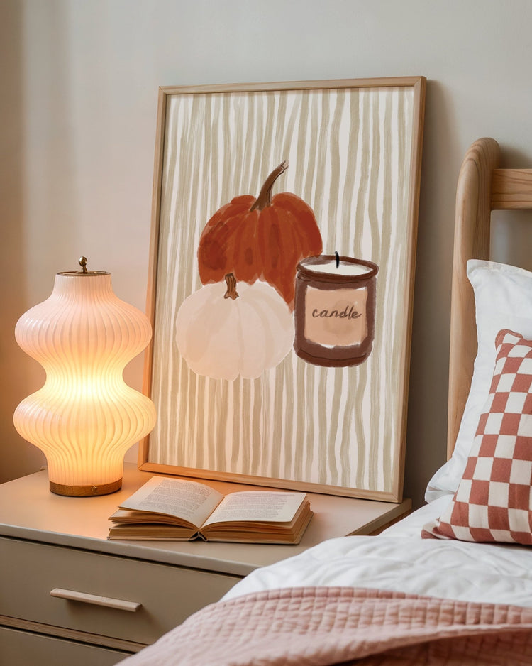 Candles & Pumpkins Autumn Print