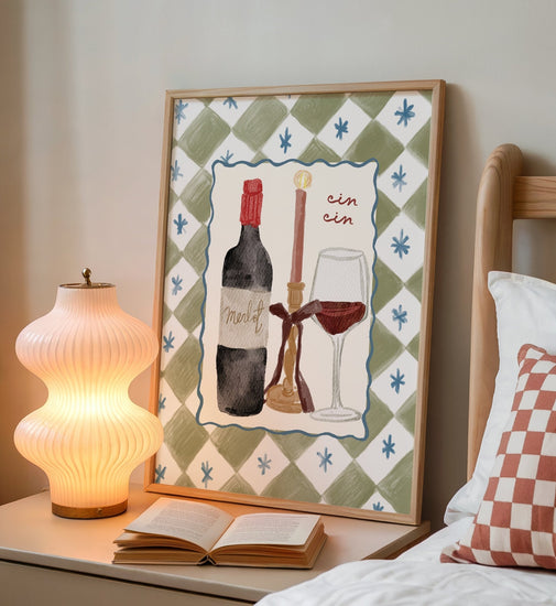 Cin Cin Red Wine Print