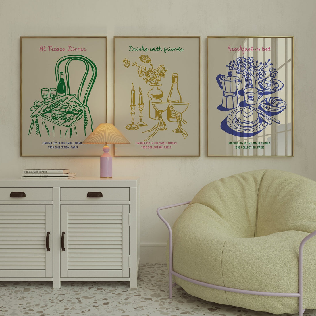 kitchen wall art set of 3 printables kitchen print set... Colourful Kitchen Wall Art Set of 3 | Unique Wall Art from Moonshine Prints