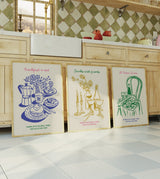 Colourful Kitchen Wall Art Set of 3