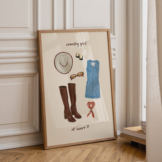 Country Girl at Heart Print