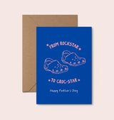 Croc Star Funny Father's Day Card featuring a humorous Crocs-inspired design