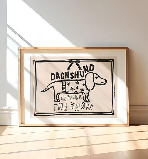 Dachshund Through the Snow Festive Print
