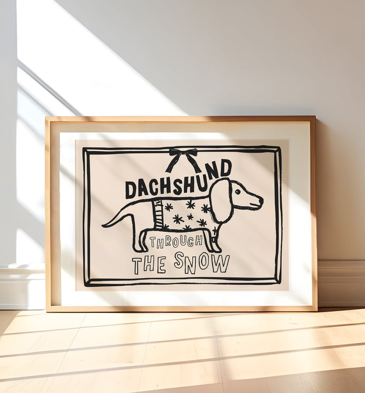 Dachshund Through the Snow Festive Print